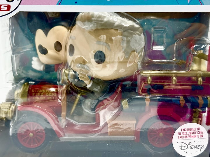 Funko Pop Rides Mickey Mouse and Walt Disney Fire Engine 312 DLR 70th Front Close Up