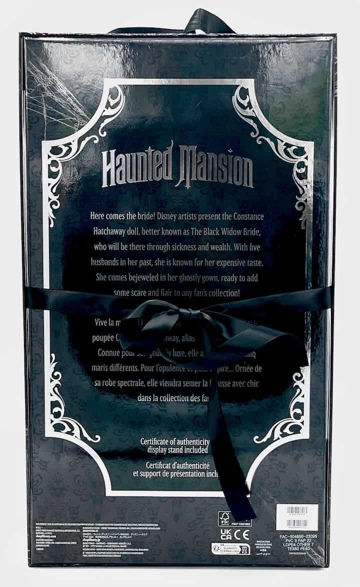 Haunted Mansion Doll Disney Constance Hatchaway Bride Limited Edition Back