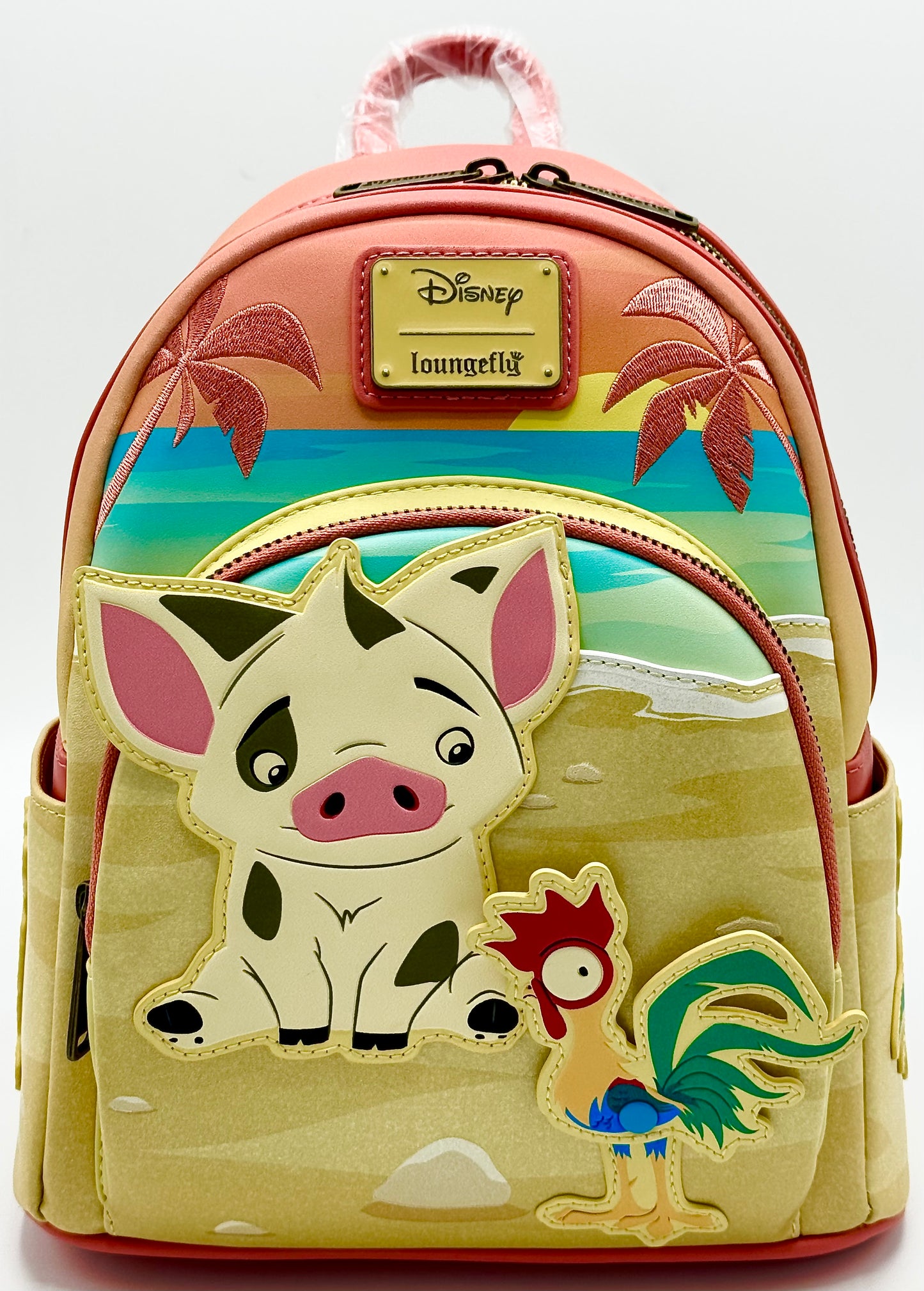 Loungefly Pua and Hei Hei Sunset Mini Backpack Disney Moana Bag Front Full View
