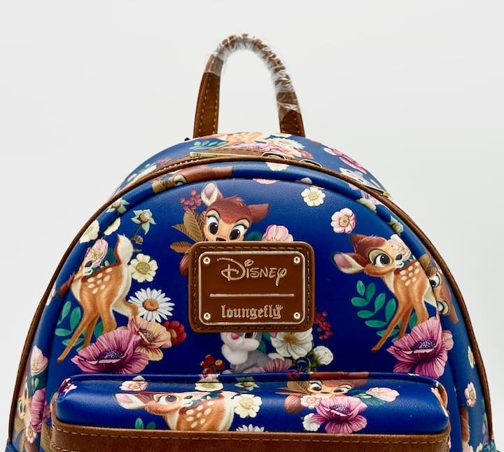 Loungefly Bambi Mini Backpack 707 Street Disney Bag Blue Floral Enamel Logo