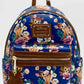 Loungefly Bambi Mini Backpack 707 Street Disney Bag Blue Floral Front Full View