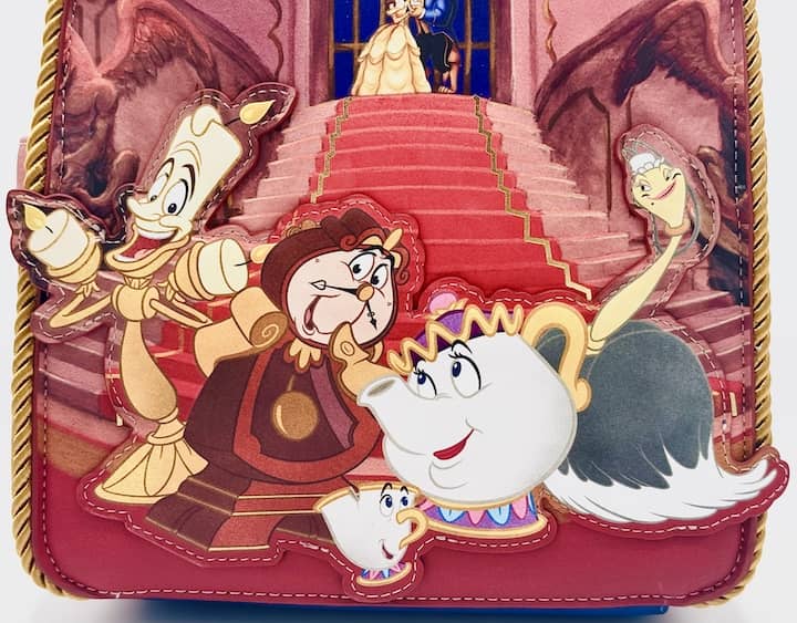 Loungefly Beauty and the Beast Ballroom Mini Backpack WonderCon Bag Front Bottom