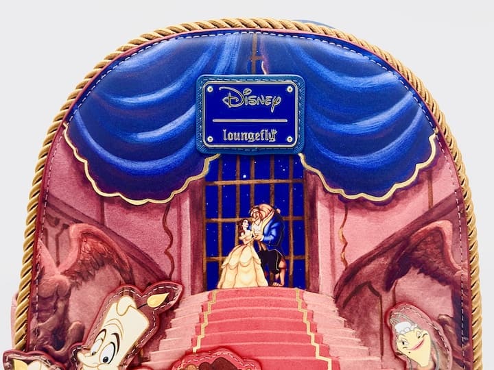 Loungefly Beauty and the Beast Ballroom Mini Backpack WonderCon Bag Front Top