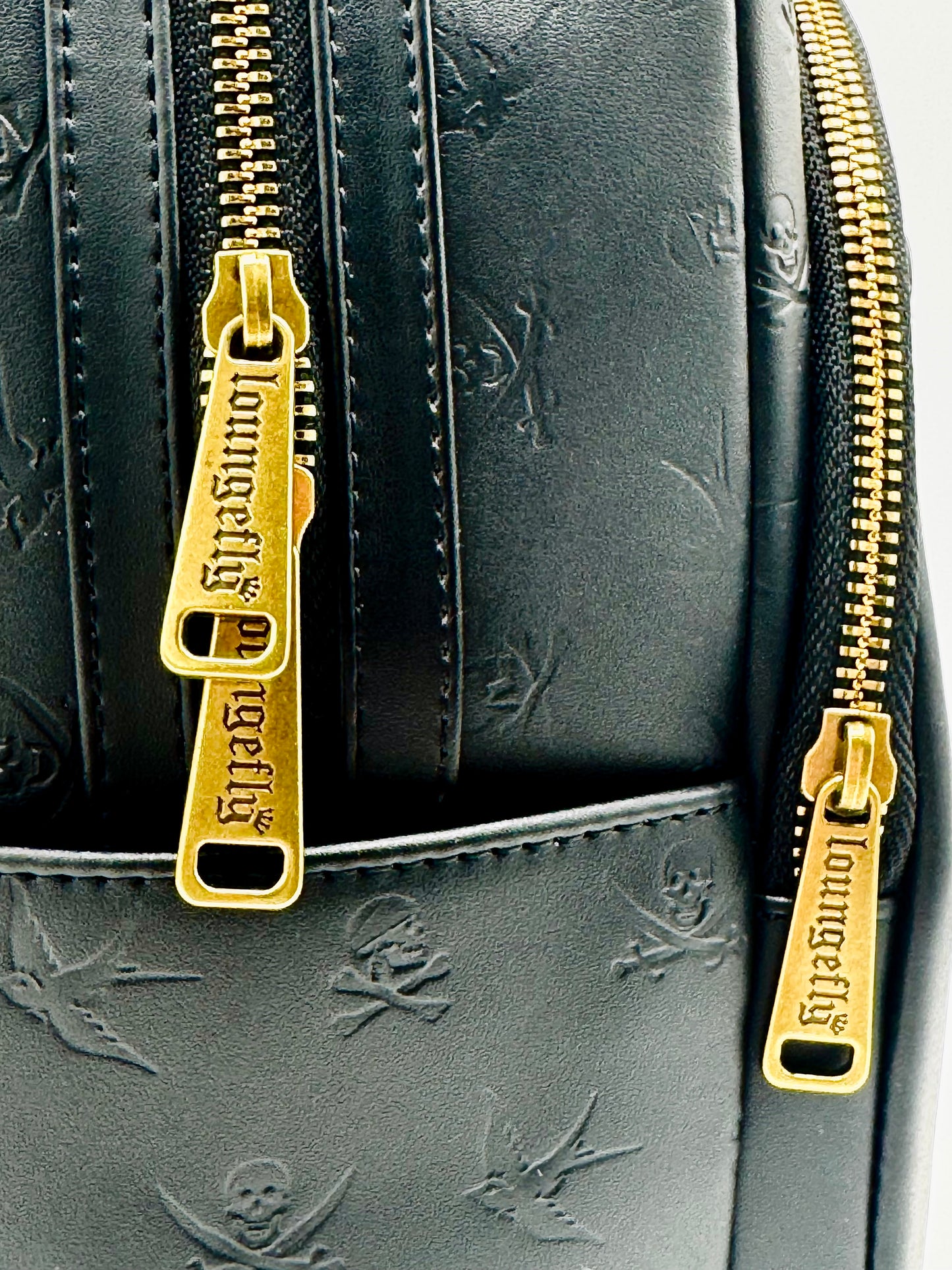 Loungefly Captain Jack Sparrow Mini Backpack Pirates Skull Bag Zips