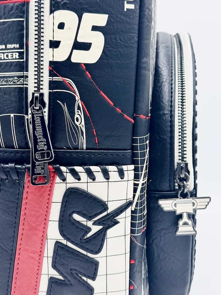 Loungefly Cars Full Size Backpack Pixar Lightning McQueen Bag Zips