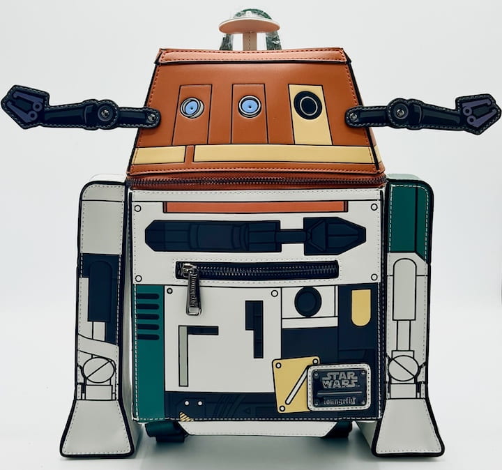 Loungefly Chopper Mini Backpack C1-10P Star Wars WonderCon Bag Front Full View Lights Off Arms Out