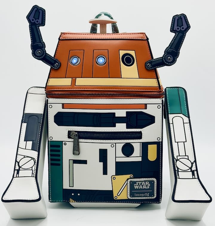 Loungefly Chopper Mini Backpack C1-10P Star Wars WonderCon Bag Front Full View Lights On Feet Forward