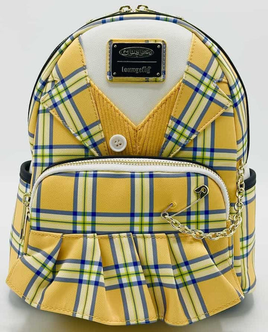 Loungefly Clueless Cher Mini Backpack Yellow Plaid Cosplay Bag Front Full View