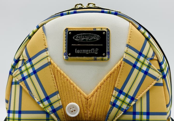 Loungefly Clueless Cher Mini Backpack Yellow Plaid Cosplay Bag Front Logo