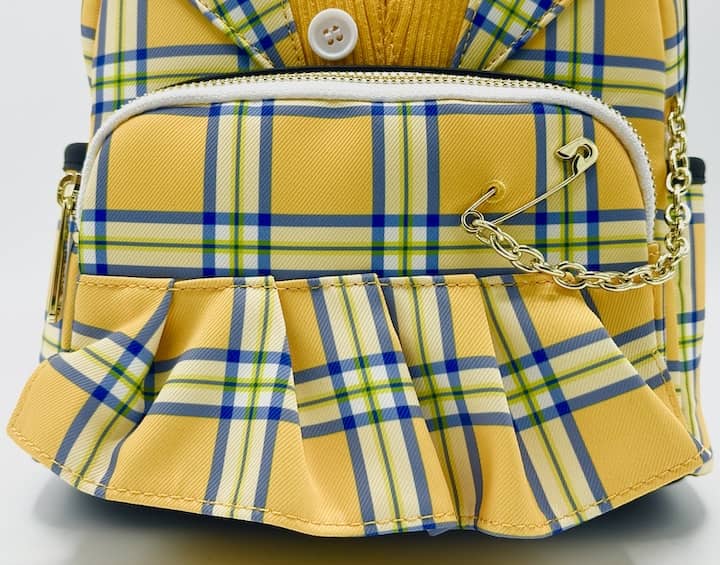 Loungefly Clueless Cher Mini Backpack Yellow Plaid Cosplay Bag Front Skirt
