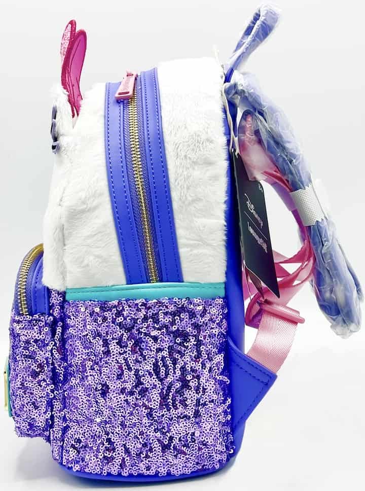 Loungefly Daisy Duck Sequin Mini Backpack Disney 85th Anniversary Bag Left Side