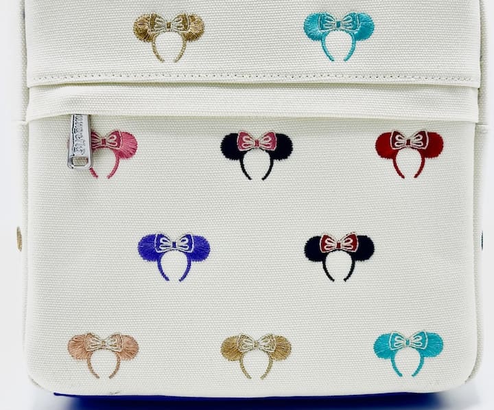 Loungefly Disney Parks Minnie Mouse Ears Headband Canvas Mini Backpack Front Pocket