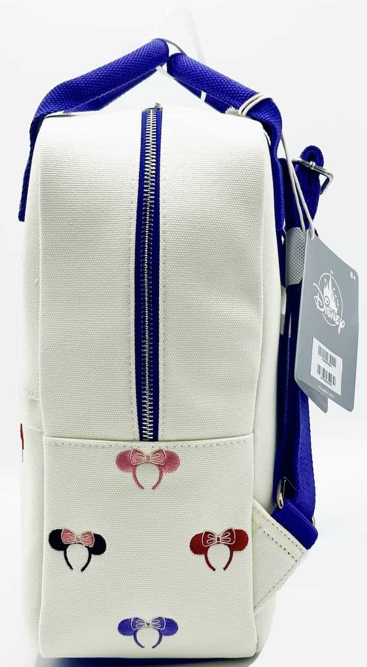 Loungefly Disney Parks Minnie Mouse Ears Headband Canvas Mini Backpack Left Side