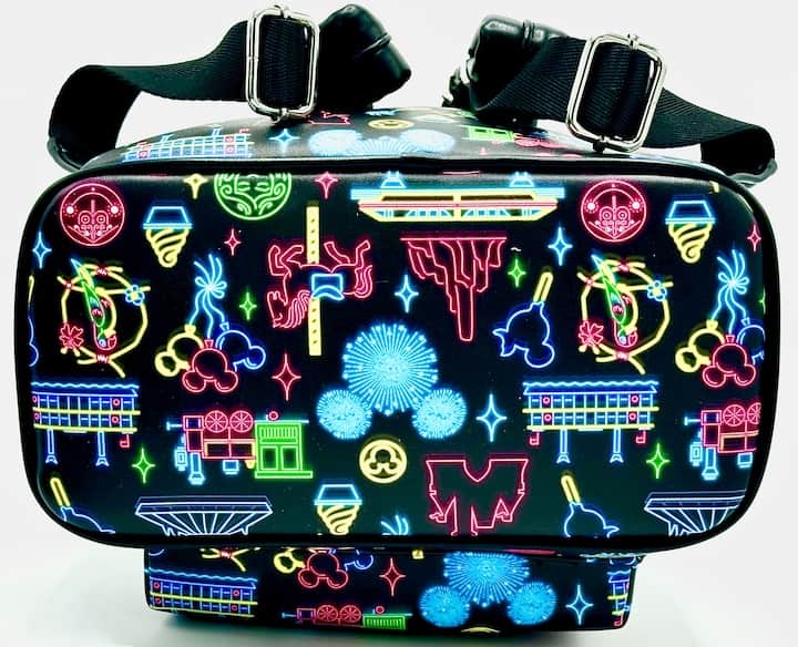 Loungefly Disney Parks Neon Mini Backpack Park Life Attraction Icons Base