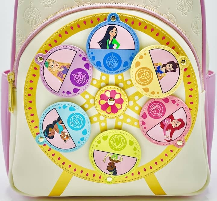 Loungefly Disney Princess Ferris Wheel Mini Backpack Bag Front Wheel Top
