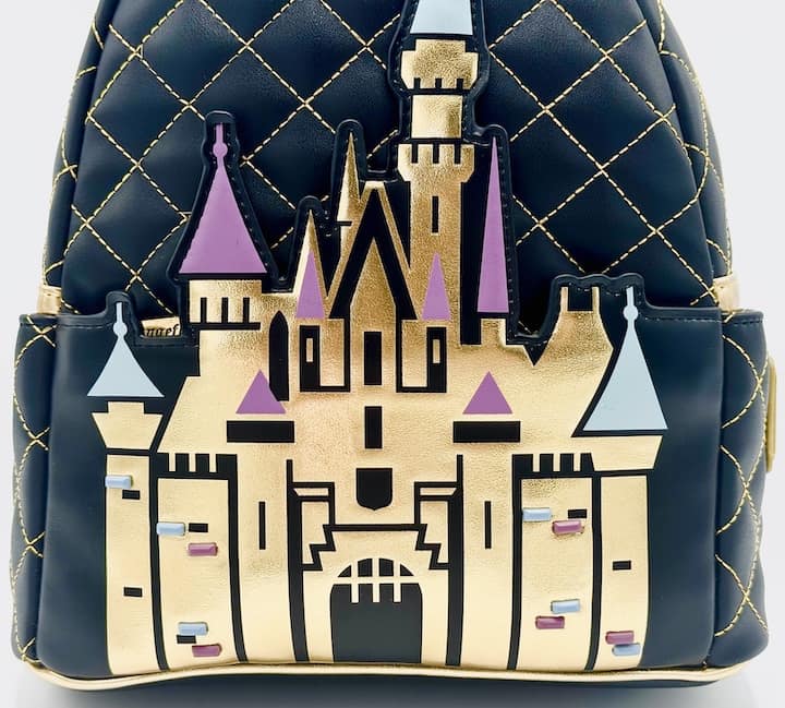Loungefly Disneyland 70th Mini Backpack Sleeping Beauty Castle Bag Front Bottom