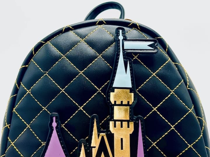 Loungefly Disneyland 70th Mini Backpack Sleeping Beauty Castle Bag Front Top