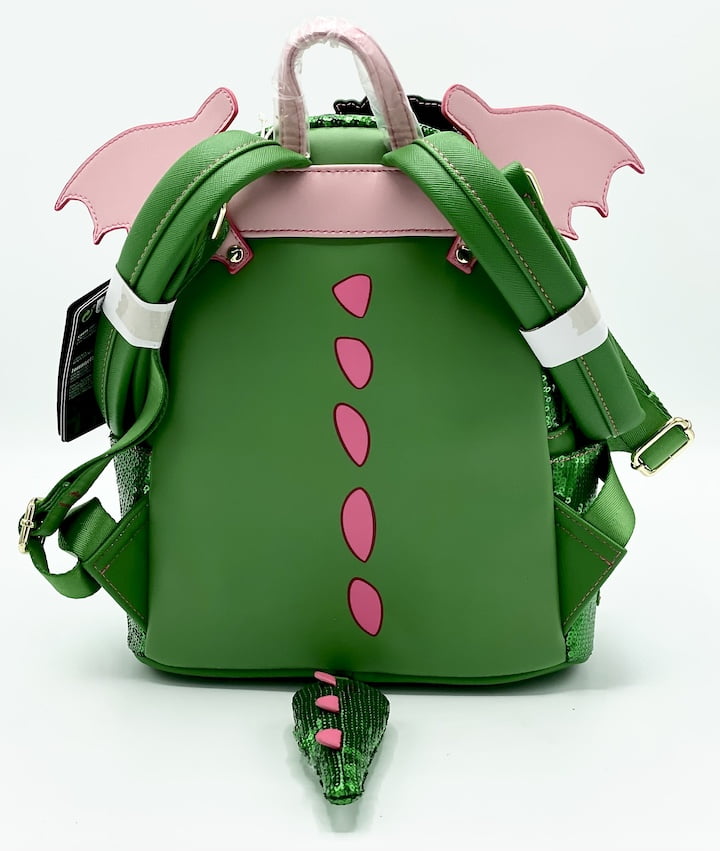 Loungefly Elliot Sequin Mini Backpack Disney Pete's Dragon Bag Back With Open Wings