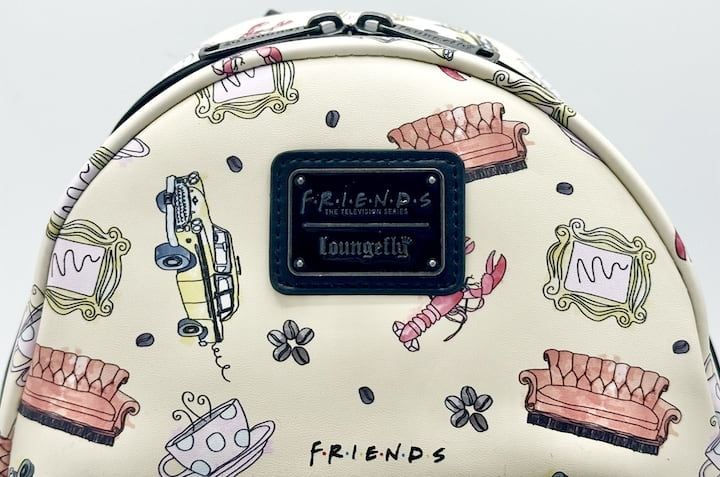 Loungefly Friends Lobster AOP Mini Backpack Warner Brothers Icons Bag Front Logo