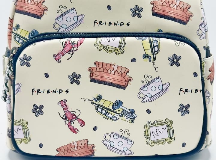 Loungefly Friends Lobster AOP Mini Backpack Warner Brothers Icons Bag Front Pocket