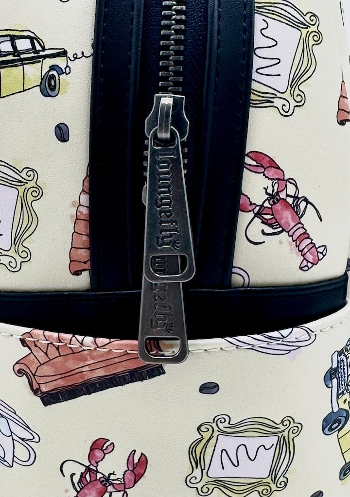 Loungefly Friends Lobster AOP Mini Backpack Warner Brothers Icons Bag Zips