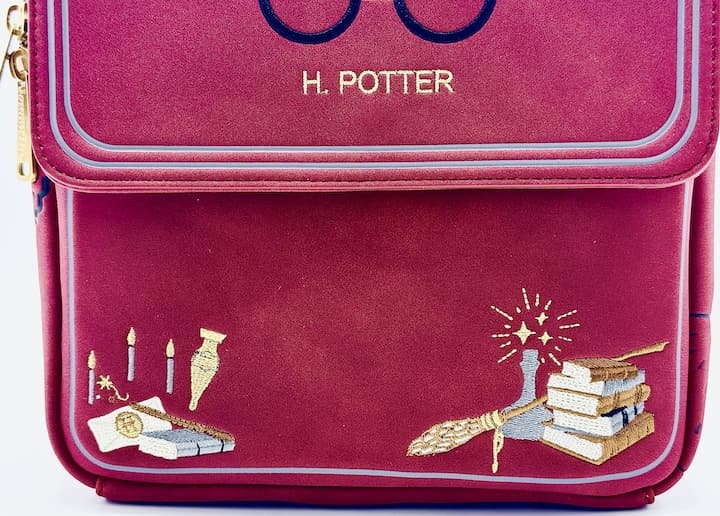 Loungefly Harry Potter Satchel Mini Backpack Glasses Flap Bag Front Embroidery