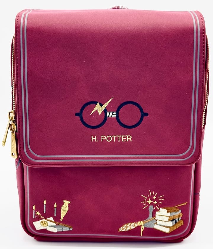 Loungefly Harry Potter Satchel Mini Backpack Glasses Flap Bag Front Full View