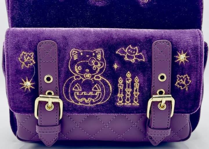 Loungefly Hello Kitty Halloween Costume Mini Backpack Sanrio Velvet Bag Front Pocket
