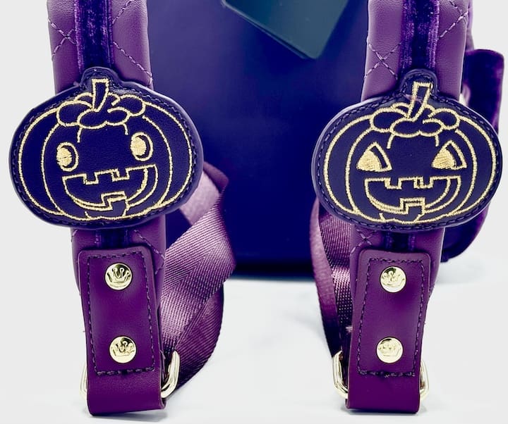 Loungefly Hello Kitty Halloween Costume Mini Backpack Sanrio Velvet Bag Straps Close Up