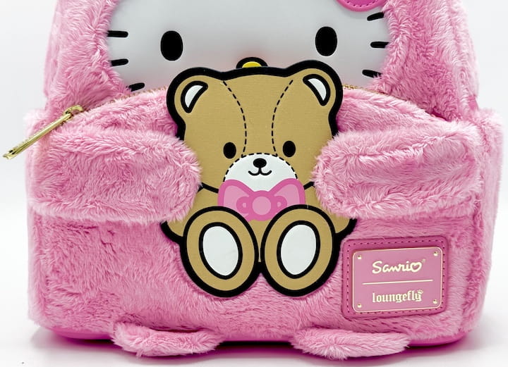 Loungefly Hello Kitty Teddy Bear Mini Backpack Sanrio Plush Bag Front Bottom