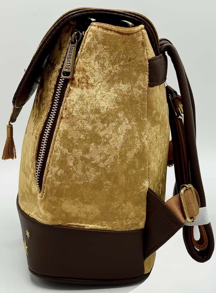 Loungefly Hufflepuff Velvet Banner Mini Backpack Harry Potter Bag Left Side