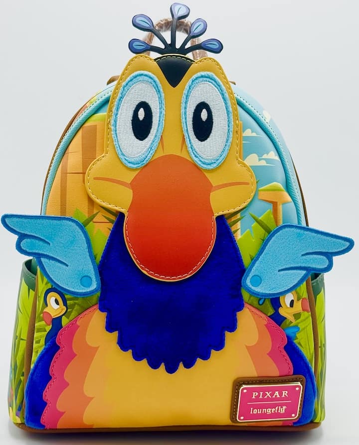 Loungefly Kevin Cosplay Mini Backpack Disney Pixar Up Bag Front Full View With Wings