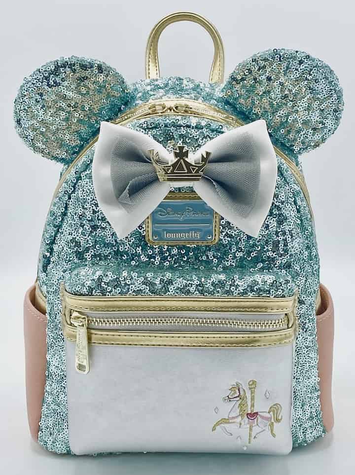 Loungefly King Arthur Carousel MMMA Minnie Mouse Main Attraction Bag Front Full View