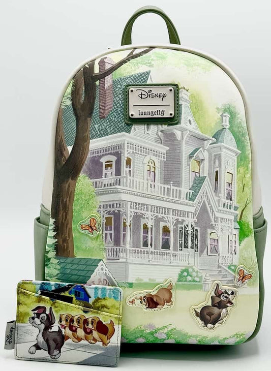 Loungefly Lady and the Tramp Loved One Mini Backpack Disney Bag Set Front Handbag And Cardholder
