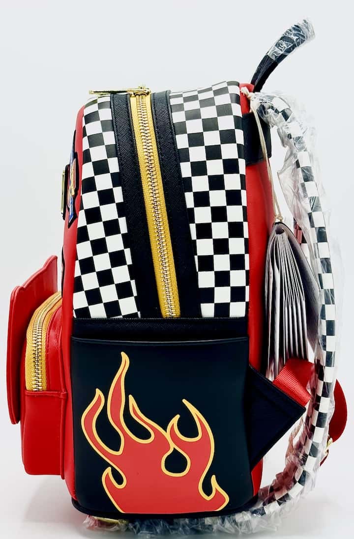 Loungefly Lightning McQueen Rusteze Mini Backpack Cars Light Up Bag Left Side