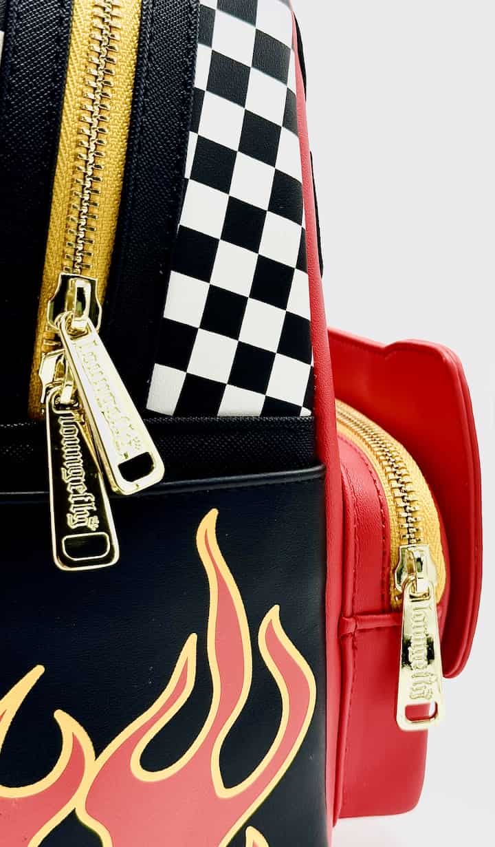 Loungefly Lightning McQueen Rusteze Mini Backpack Cars Light Up Bag Zips