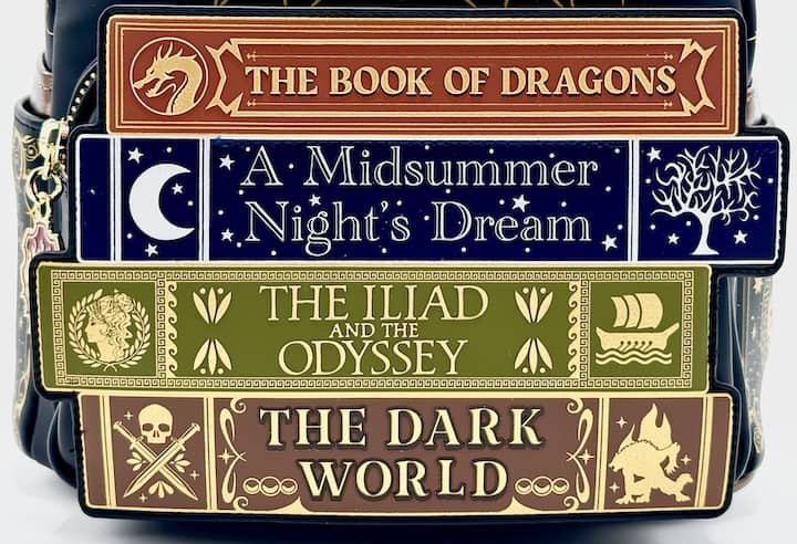 Loungefly Literature Fantasy Books Mini Backpack Literary Classics Bag Front Pocket