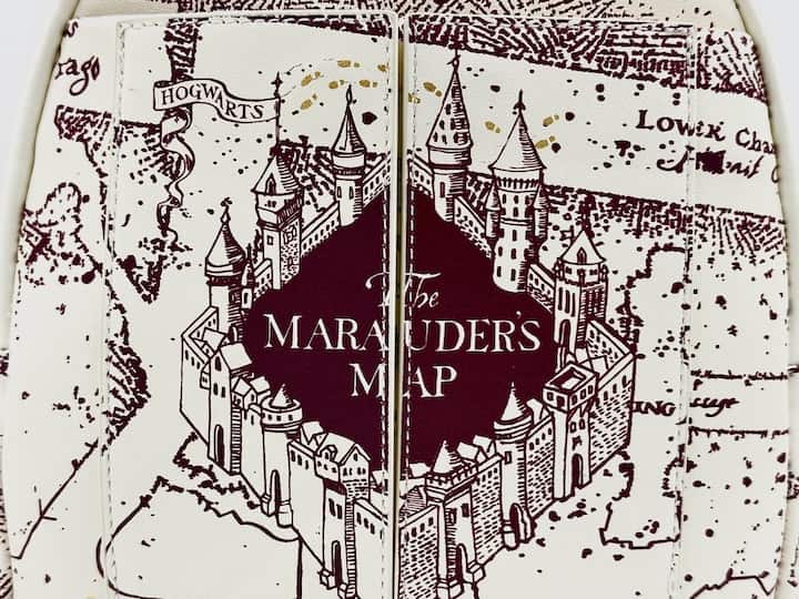 Loungefly Marauder's Map Mini Backpack Harry Potter Hogwarts Bag Front Middle