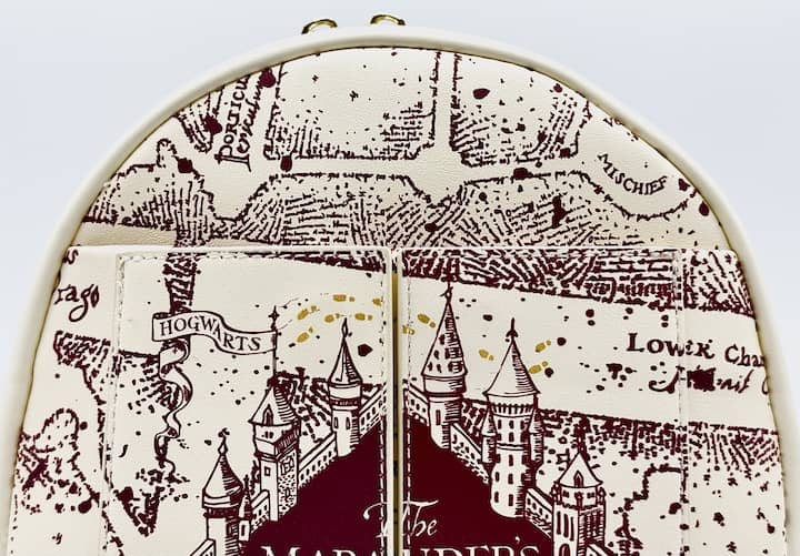 Loungefly Marauder's Map Mini Backpack Harry Potter Hogwarts Bag Front Top