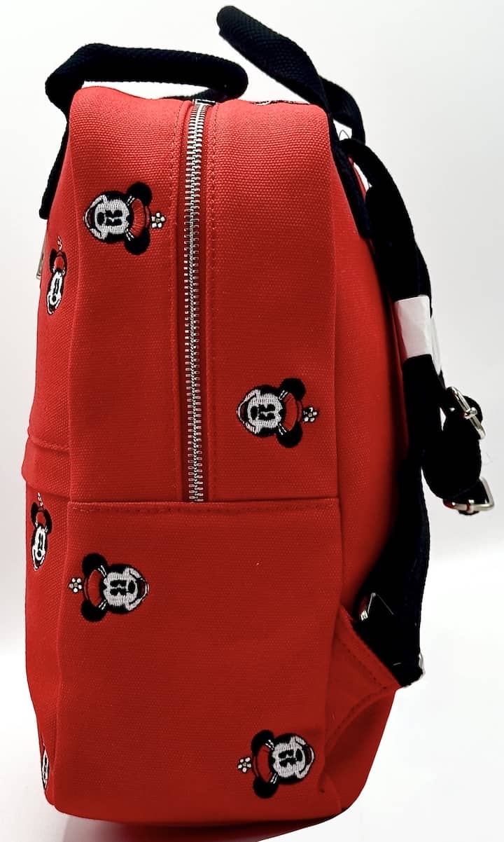 Loungefly Minnie Mouse Canvas Mini Backpack Disney Embroidered Bag Left Side
