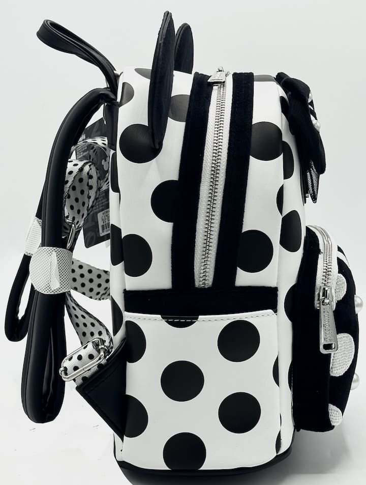 Loungefly Minnie Mouse Polka Dot Pearl Mini Backpack Disney Bag Right Side