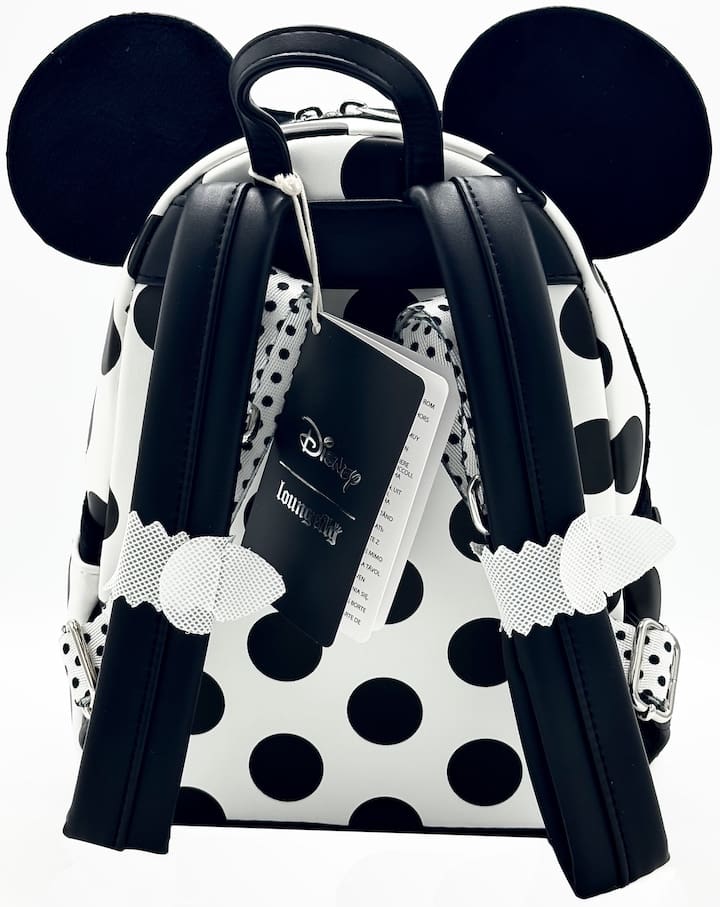 Loungefly Minnie Mouse Polka Dot Pearl Mini Backpack Disney Bag Straps