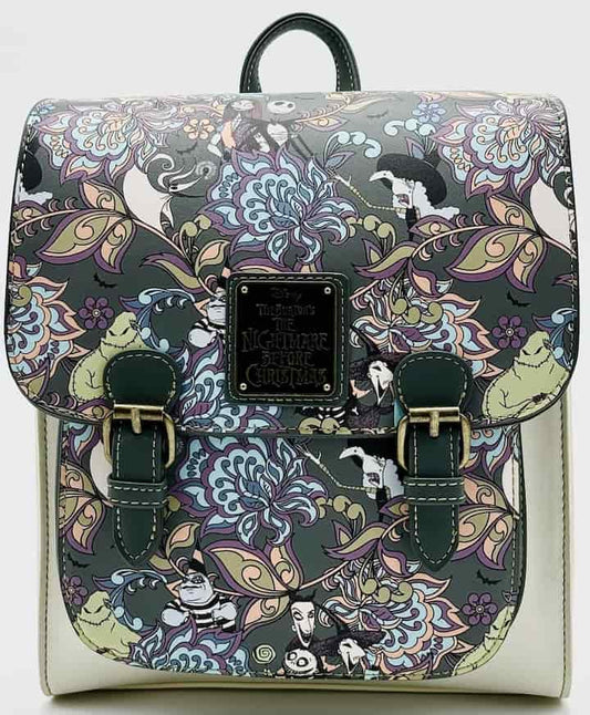 Loungefly Nightmare Before Christmas Floral Mini Backpack NBC Bag Front Full View