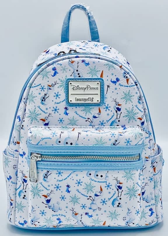 Loungefly Olaf Bruni Mini Backpack Frozen 2 Disney Samantha AOP Bag Front Full View
