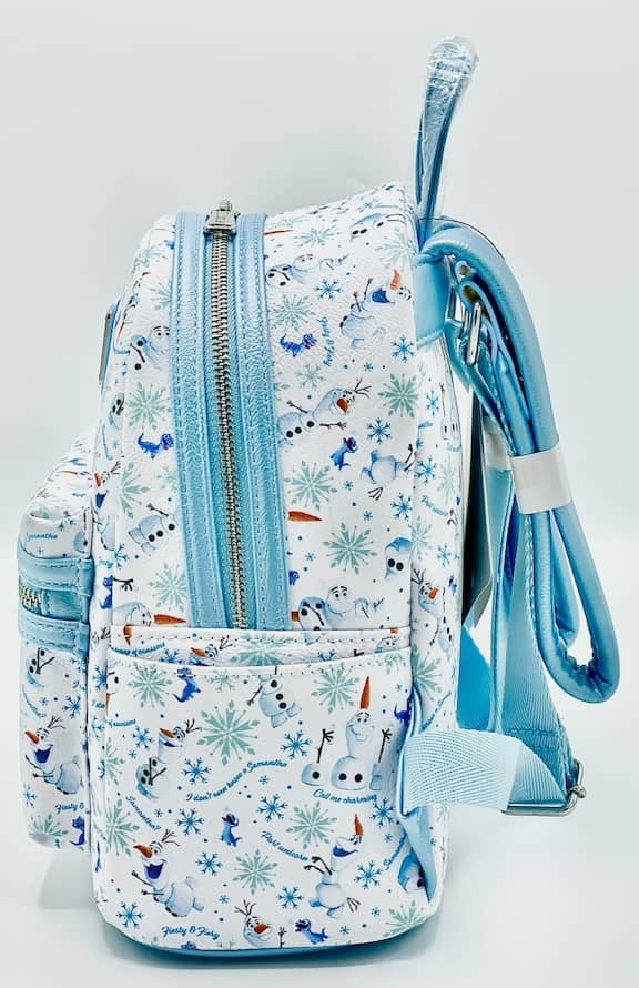 Loungefly Olaf Bruni Mini Backpack Frozen 2 Disney Samantha AOP Bag Left Side