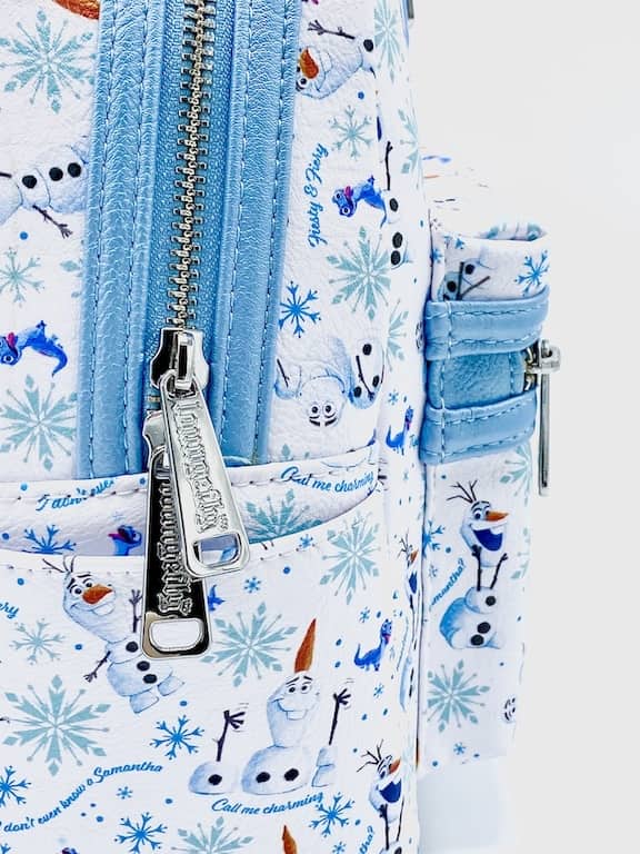 Loungefly Olaf Bruni Mini Backpack Frozen 2 Disney Samantha AOP Bag Zips