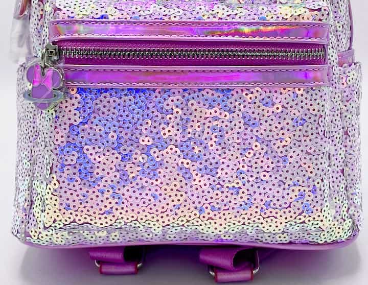 Loungefly Planet Minnie Mouse Mini Backpack Disney Sequin Bag Front Pocket