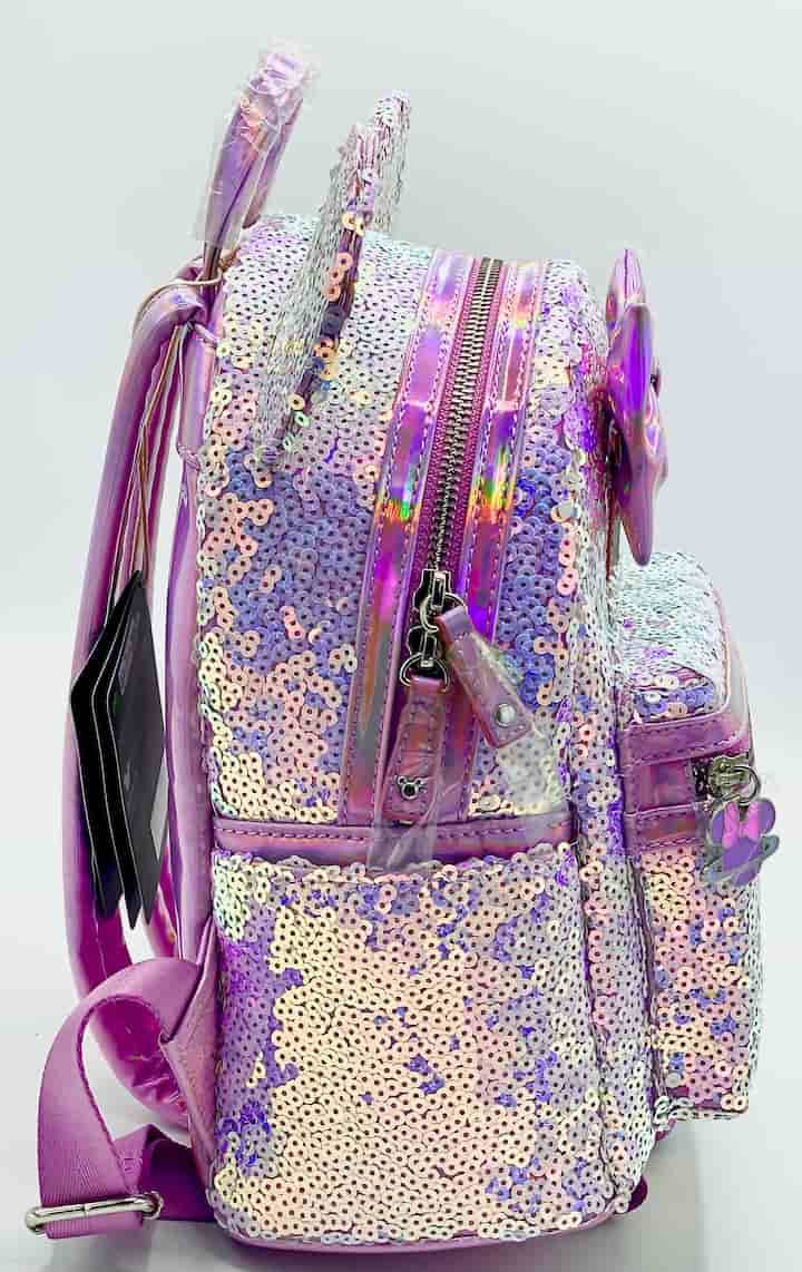 Loungefly Planet Minnie Mouse Mini Backpack Disney Sequin Bag Right Side