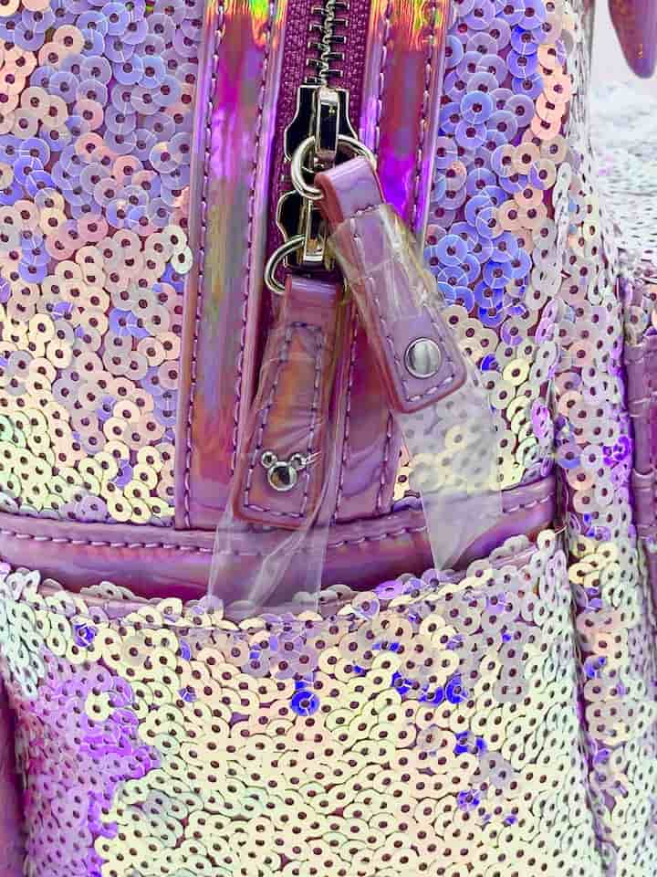 Loungefly Planet Minnie Mouse Mini Backpack Disney Sequin Bag Zips