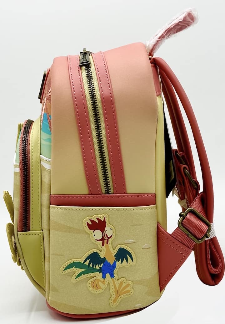 Loungefly Pua and Hei Hei Sunset Mini Backpack Disney Moana Bag Left Side